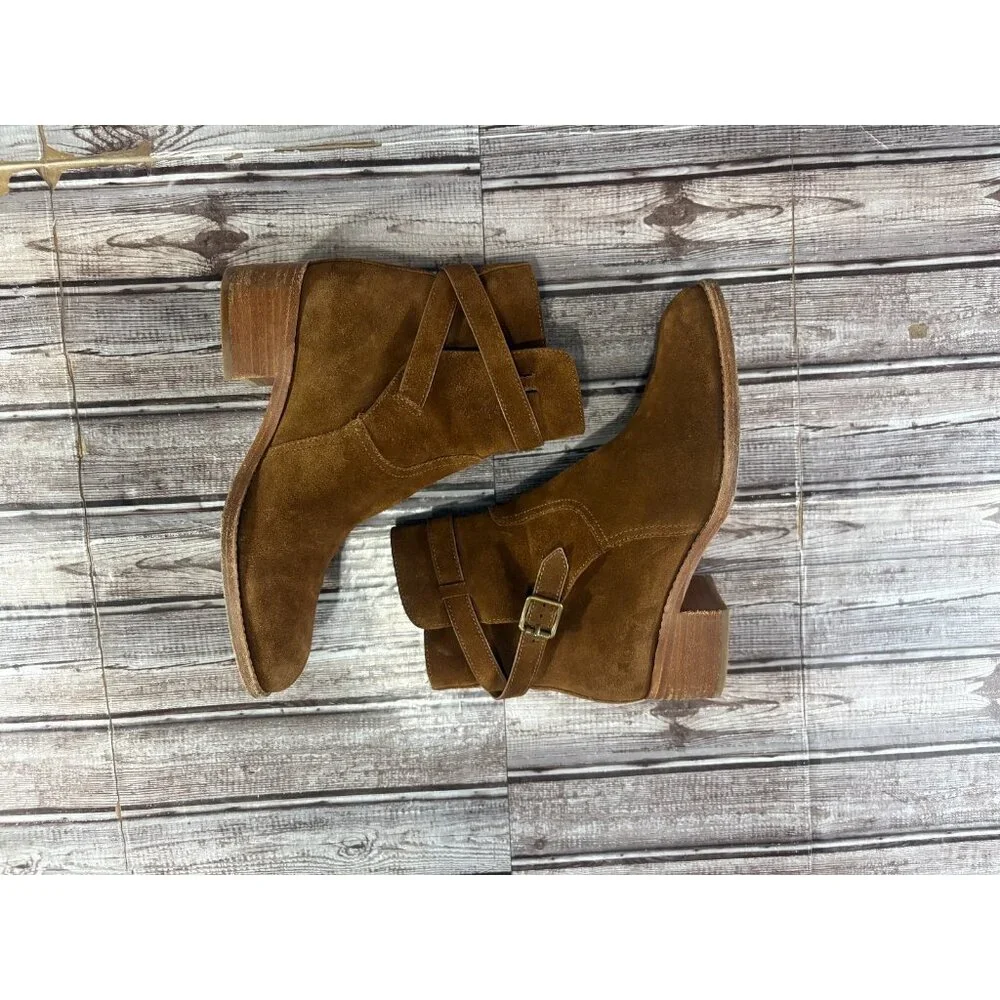Polo Ralph Lauren Mollie suede Ankle Boots Black sz 7.5 B color Brown